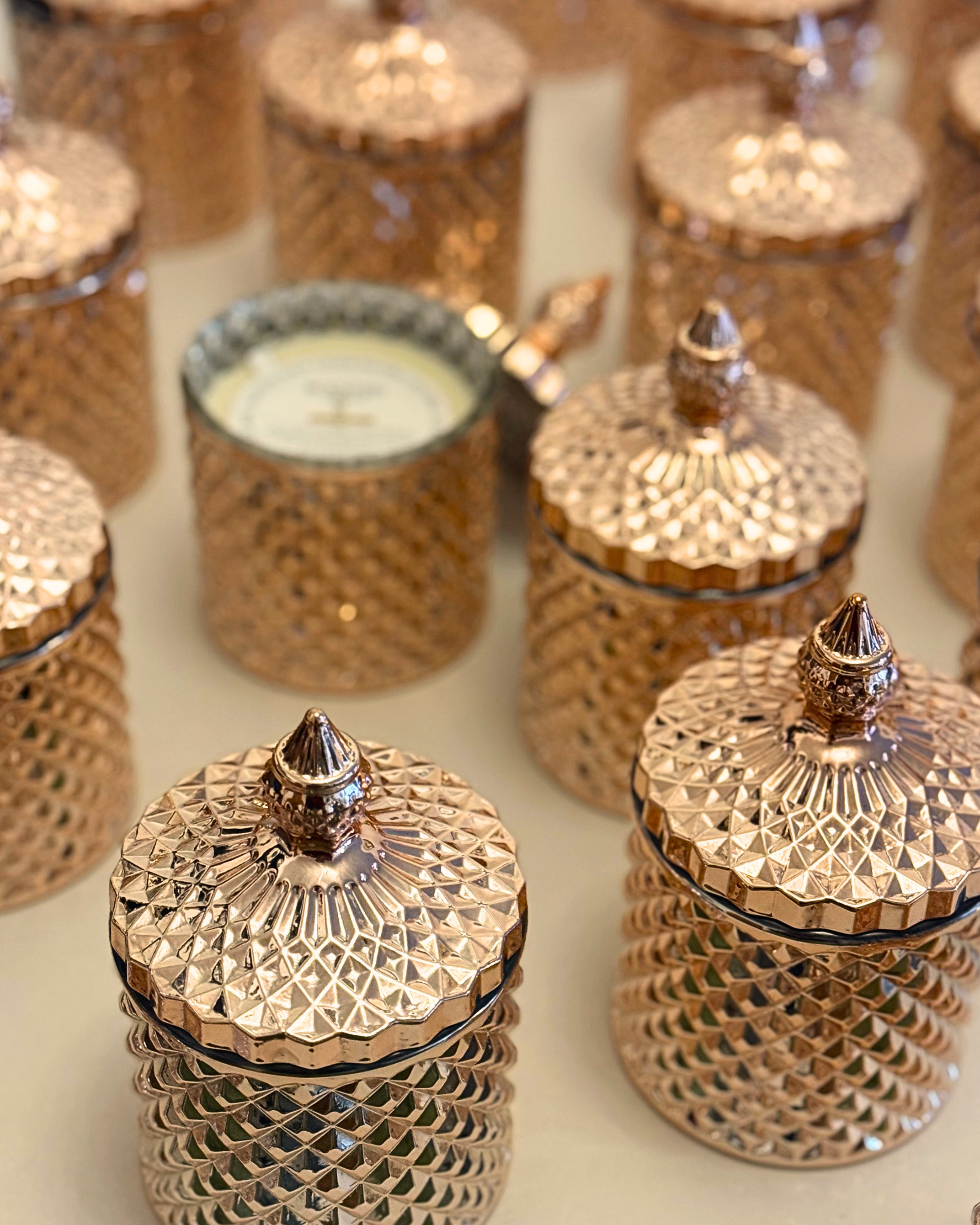 Jaipur Gold Electroplated Crystal Jar Candle | Bookazine HK