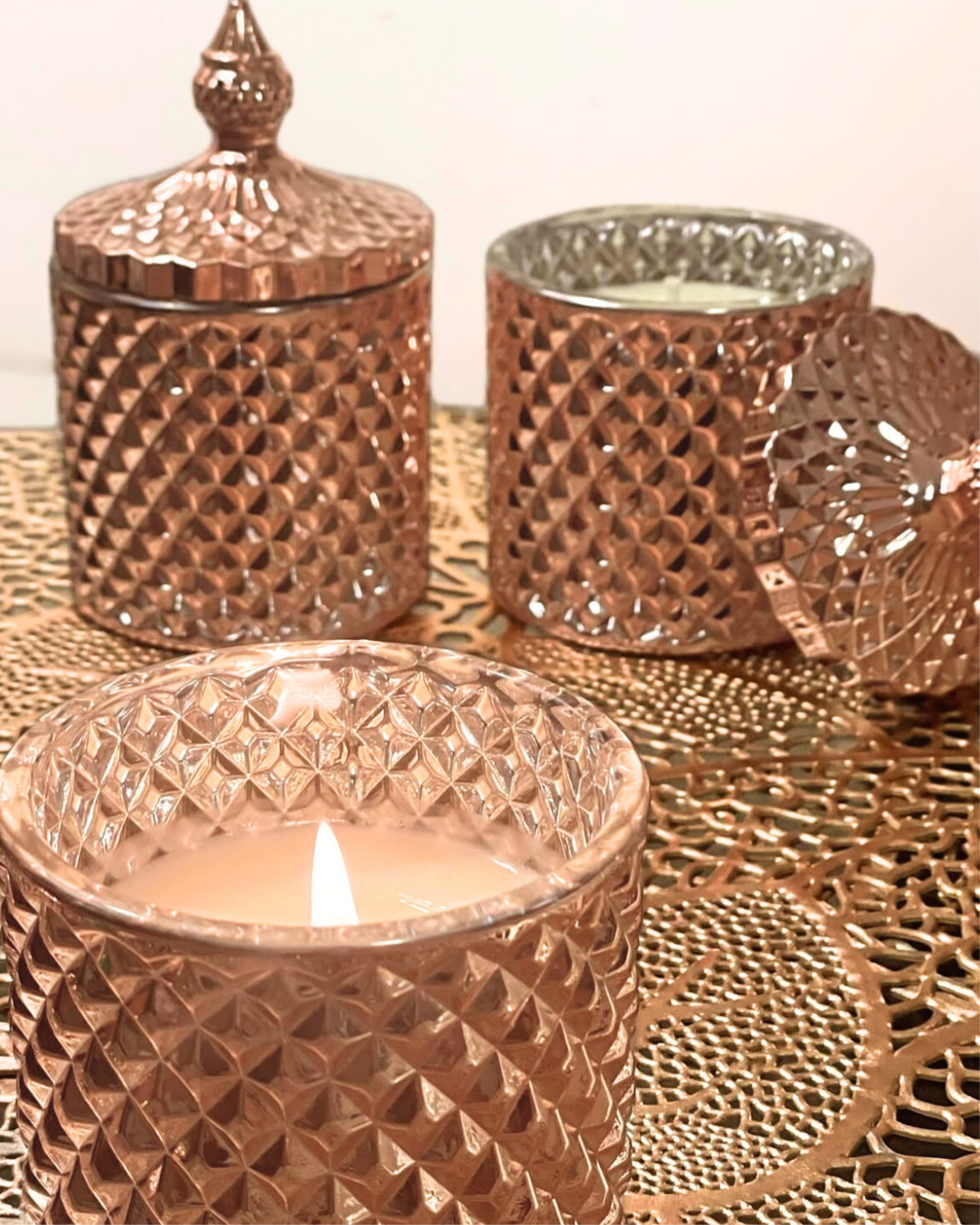 Jaipur Gold Electroplated Crystal Jar Candle | Bookazine HK