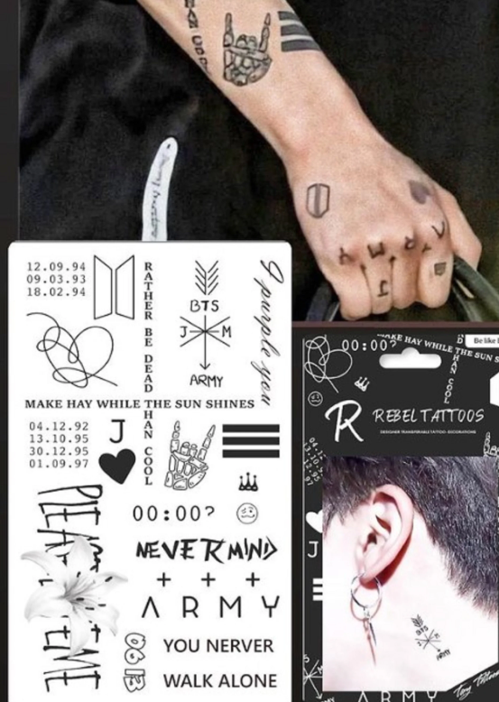 Jung Kook of BTS Temporary Tattoo Set | Bookazine HK