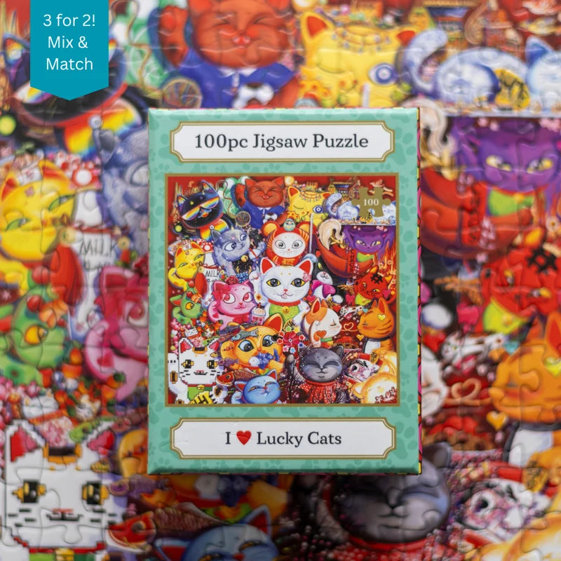 LRP 100pc Mini Puzzle I Love Lucky Cats