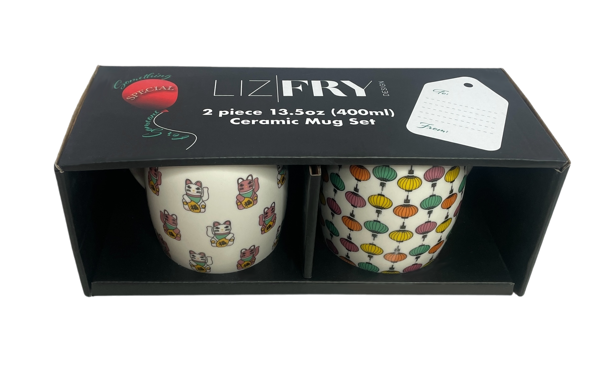 Lucky Cat & Lantern Ceramic Mug Gift Set | Bookazine HK