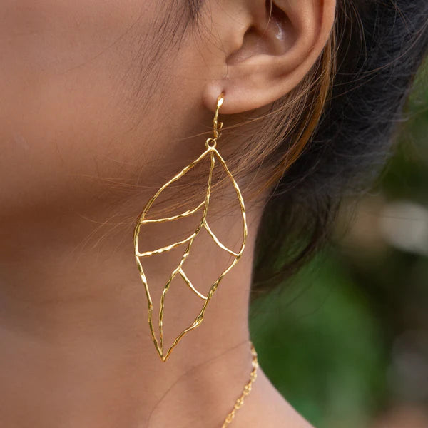 Leaf of Learning Earrings - Gold | Bookazine HK