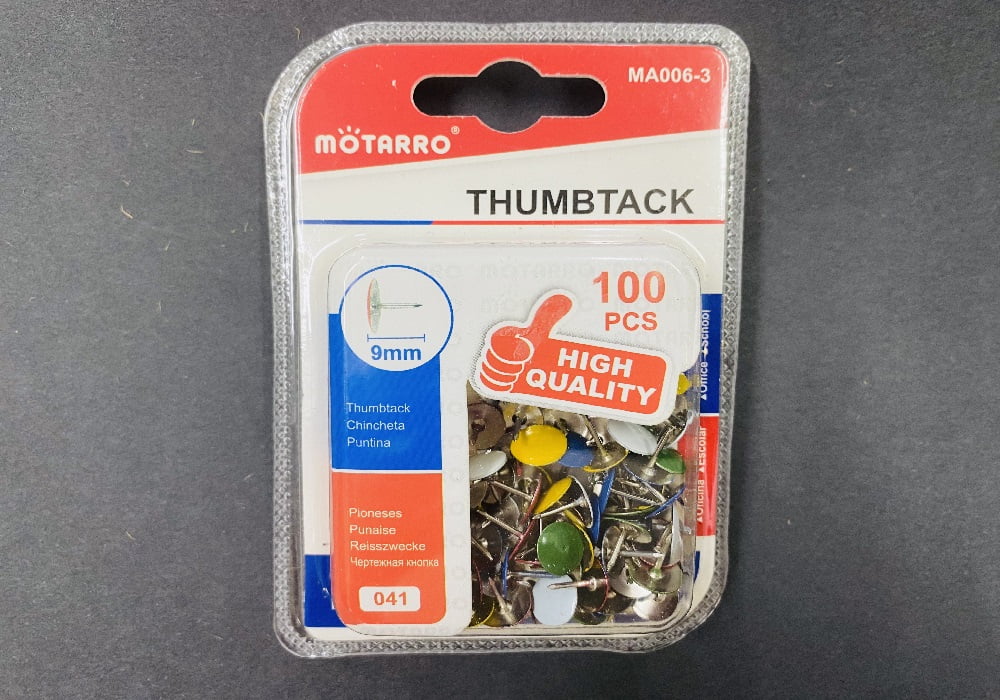 Motarro Thumb Tack 9mm 100's | Bookazine HK
