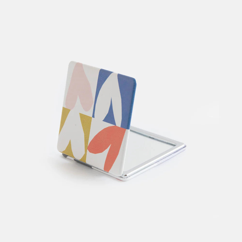 Multi Checkmate Hearts Square Pocket Mirror | Bookazine HK