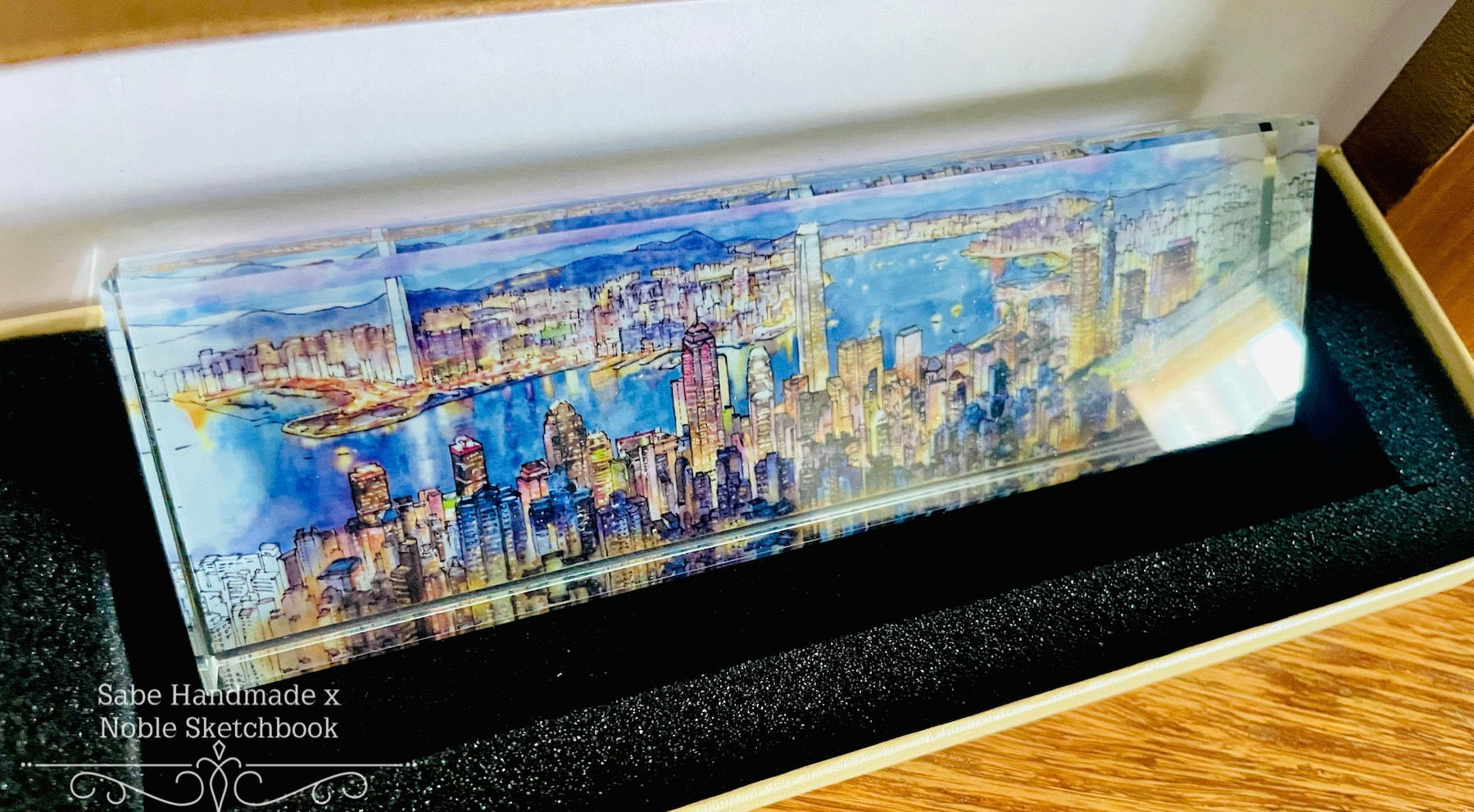 My Hong Kong Crystal Glass Paperweight - Victoria Harbour | Bookazine HK