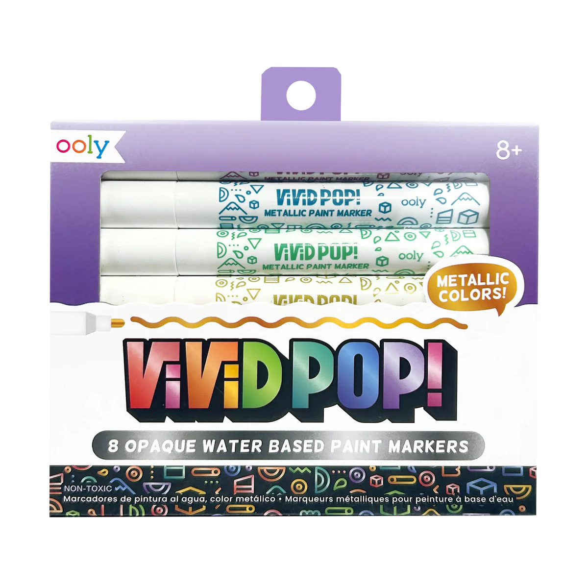 Vivid Pop Water Based Paint Markers - 8 Colors (Metallic) | Bookazine HK