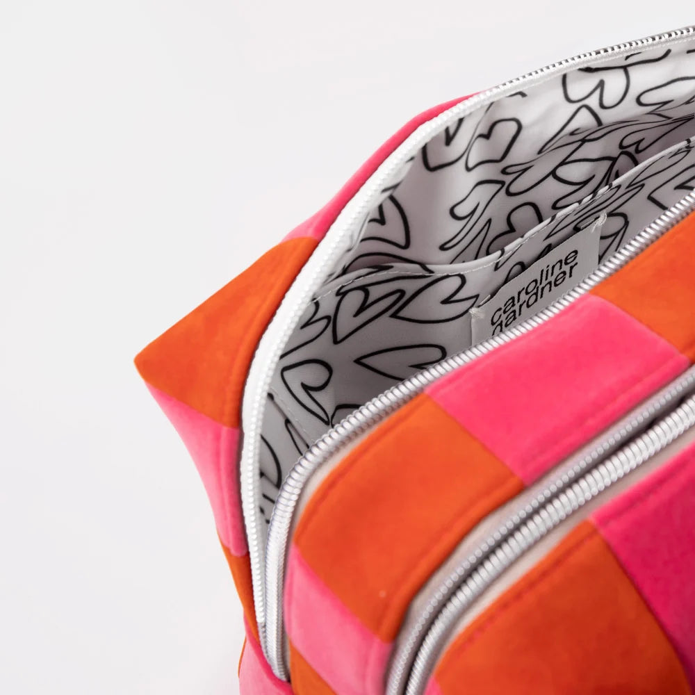 Orange &amp; Pink Stripe Large Travel Washbag