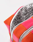 Orange & Pink Stripe Large Travel Washbag