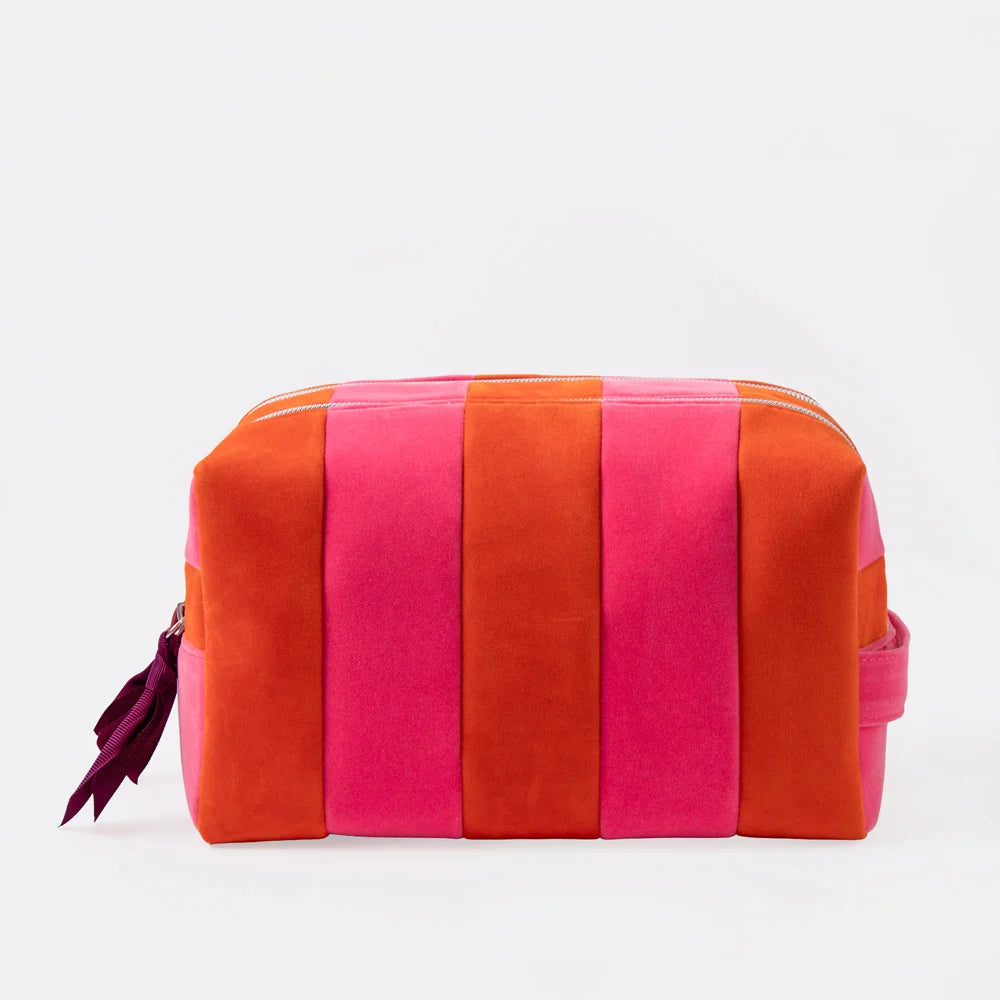 Orange &amp; Pink Stripe Large Travel Washbag