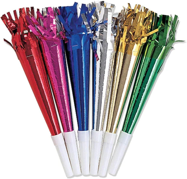 Party Color Foil Horns With Fringe Pack of 8 | Bookazine HK