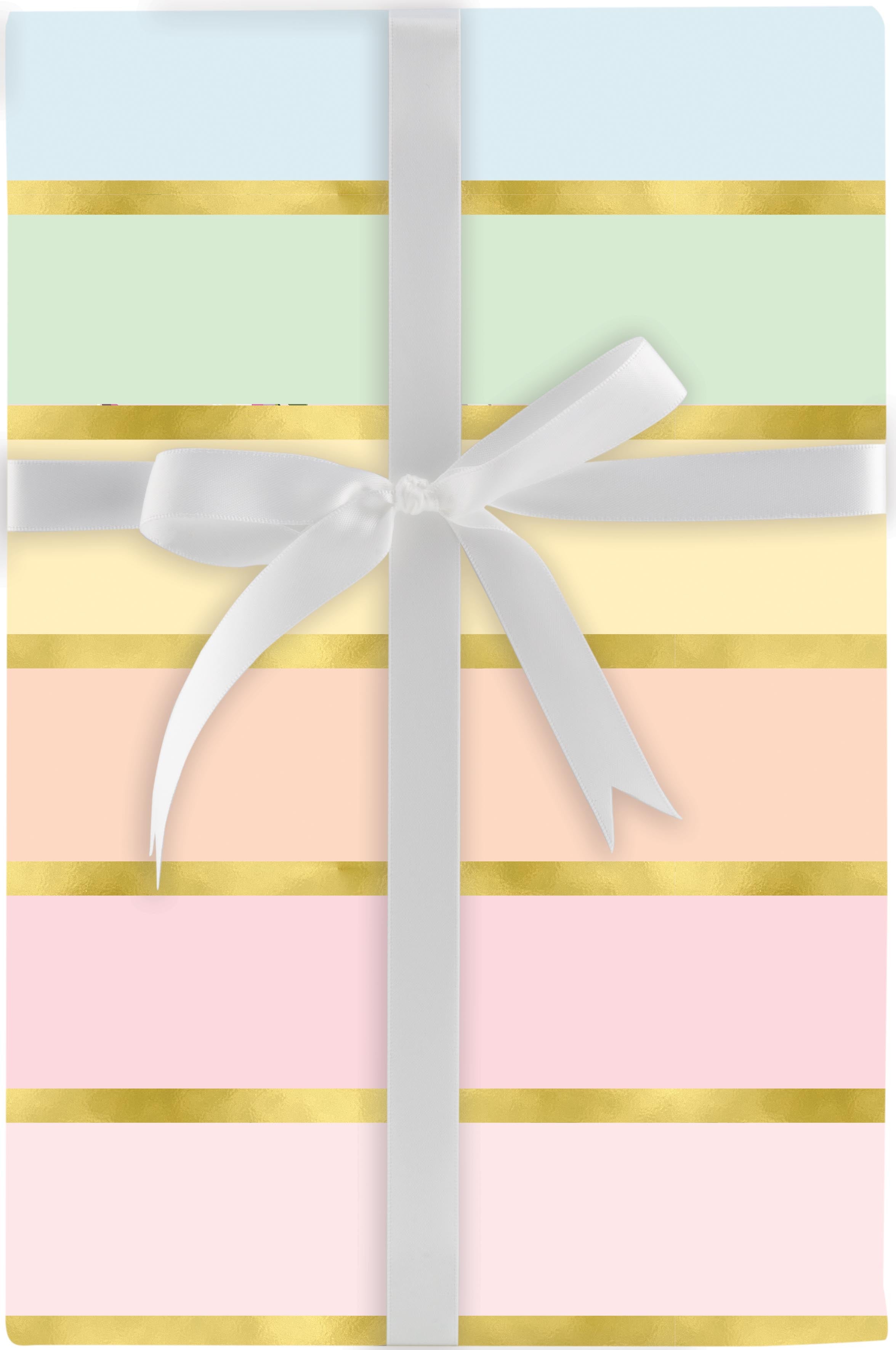Pastel Stripes Foil Gift Wrap 5ft | Bookazine HK