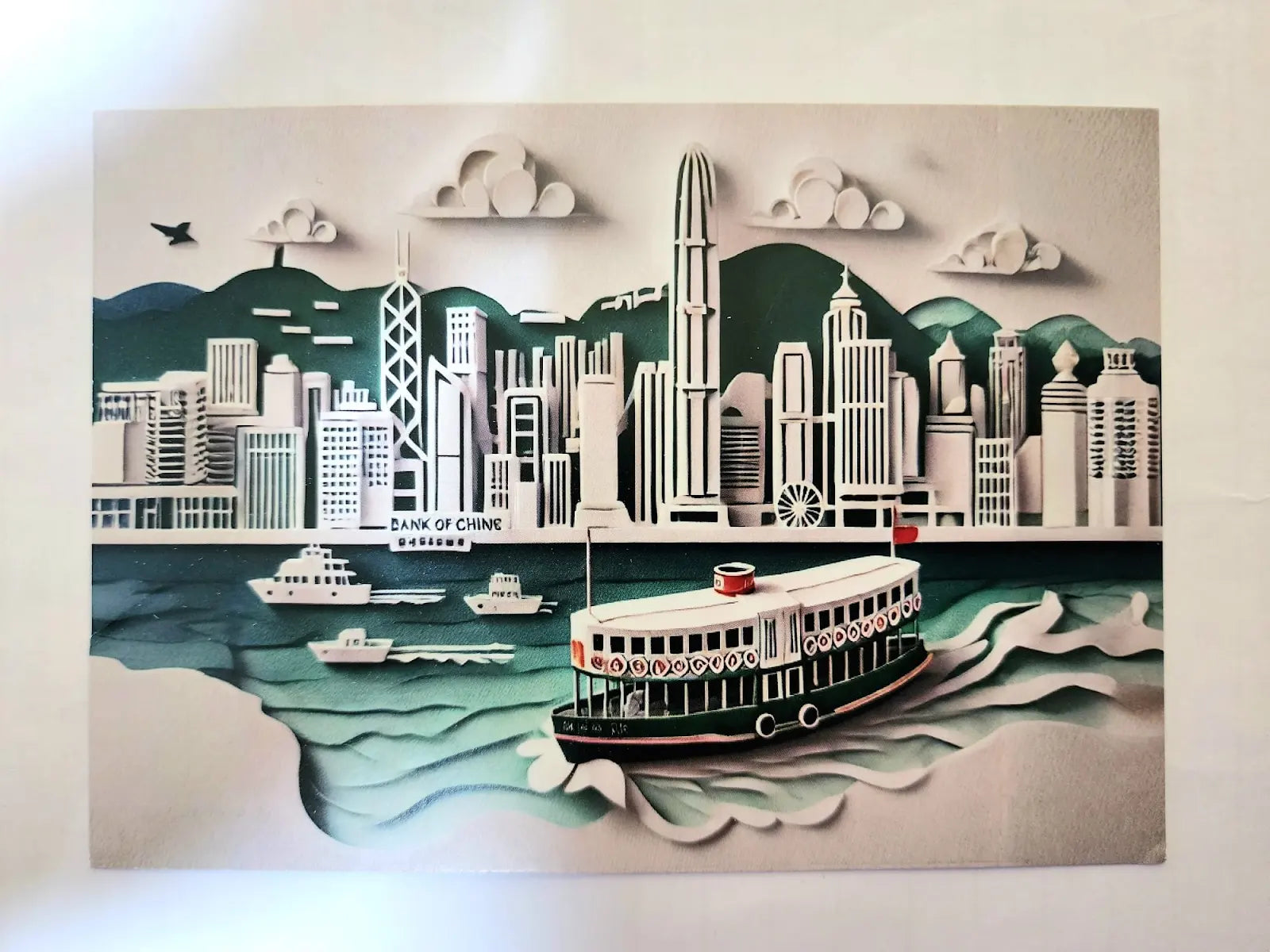 Paper Cut Art Victoria Harbour A6 Postcard | Bookazine HK