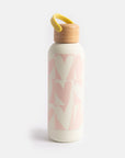 Pink Checkmate Heart Metal Water Bottle 500ml | Bookazine HK