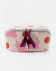 Pink Flower Flat Lay Cosmetic Bag