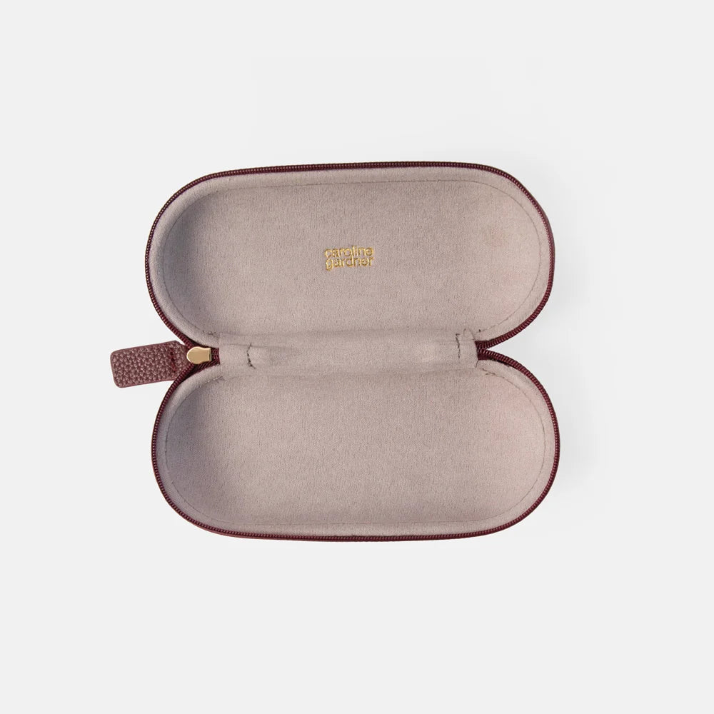 Pink Flower Zip Around Glasses Case