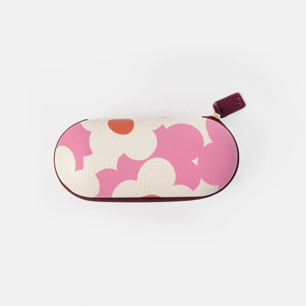 Pink Flower Zip Around Glasses Case