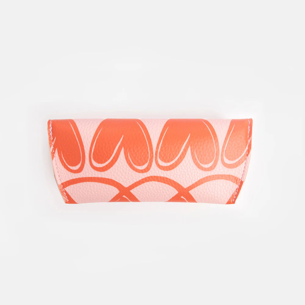 Pink &amp; Orange Looped Hearts Flap Glasses Case | Bookazine HK
