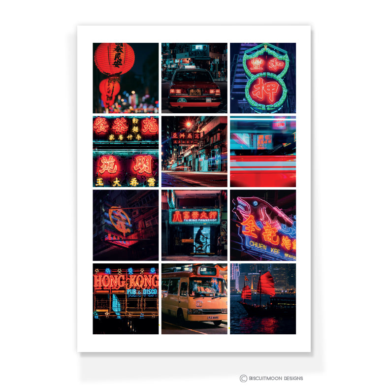 Hong Kong Photo Red Neon Postcard | Bookazine HK