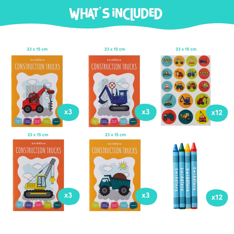 Construction Colouring Book With Stickers & Crayons | Bookazine HK