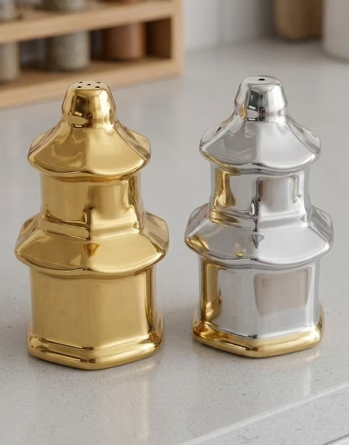 Pagoda Salt &amp; Pepper Shakers Set of 2