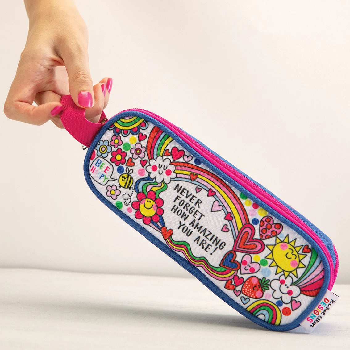 Double Zip Pencil Case With Handle