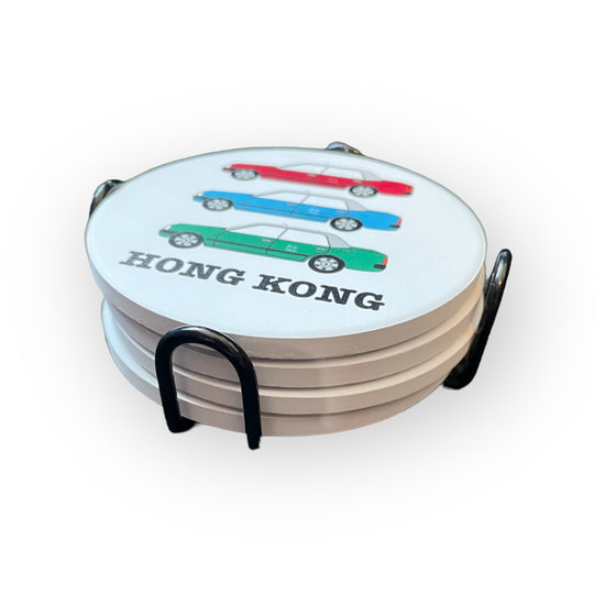 Hong Kong Taxi Ceramic Coasters Set Of 4 | Bookazine HK