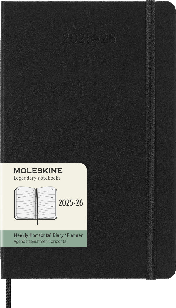 18M Weekly Horizontal Large Black Hardcover | Bookazine HK