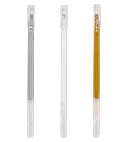 Modern Gel Pens - White, Silver & Gold