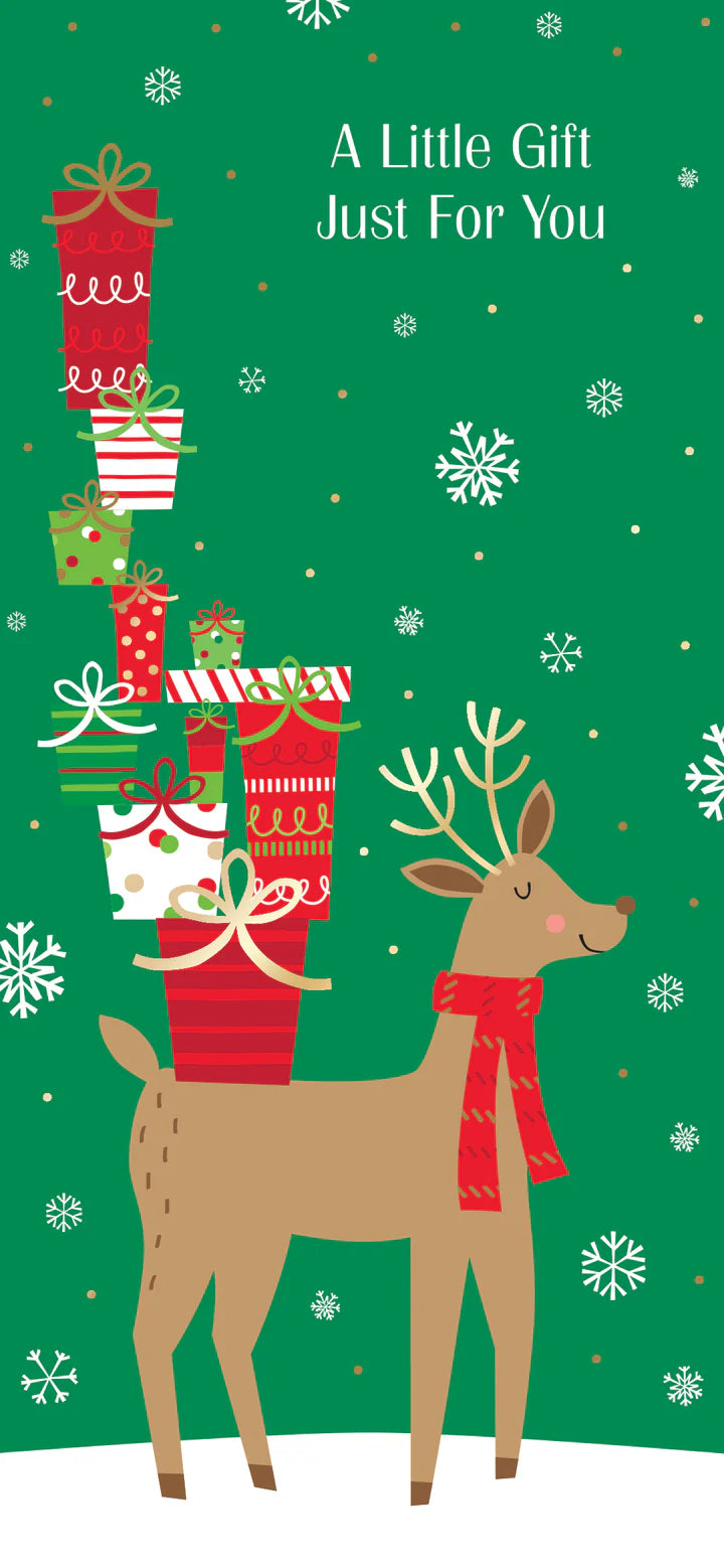 Reindeer With Stack of Presents Money Card | Bookazine HK