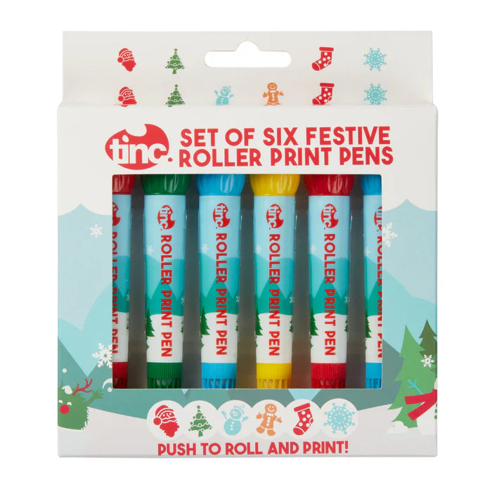 Set of 6 Xmas Festive Roller Pens | Bookazine HK