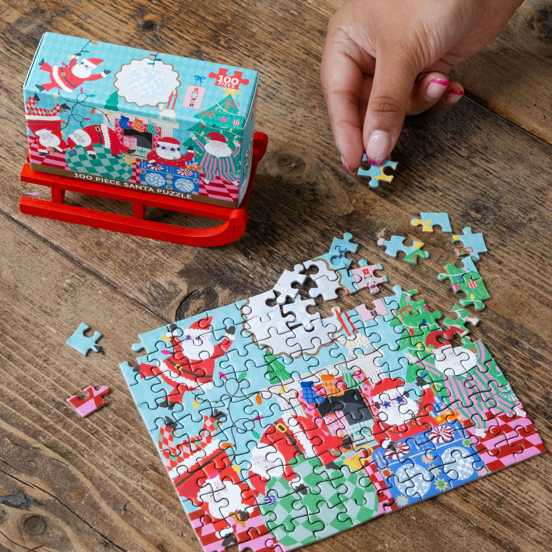 Christmas Santa Puzzle 100pcs Mini Sleigh