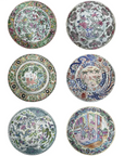 Coloured Antique Chinese Plates Placemat Set Of 6  | Bookazine HK