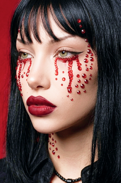 Face Gems Bloody Beautiful Tattoo