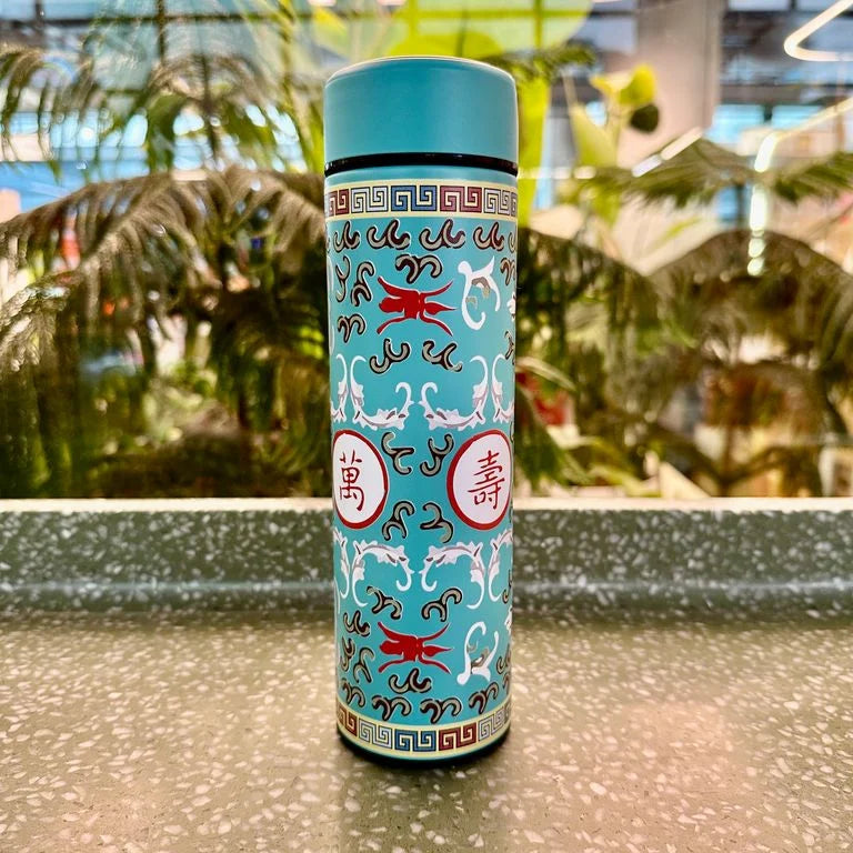 Stainless Steel Thermos Light Blue Longevity 500Ml | Bookazine HK