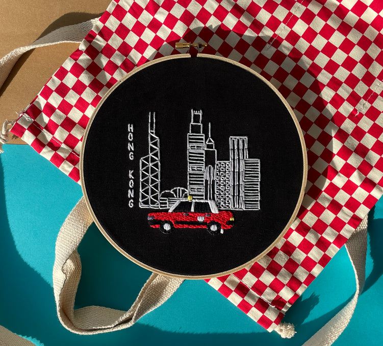 Taxi Skyline Embroidery Kit