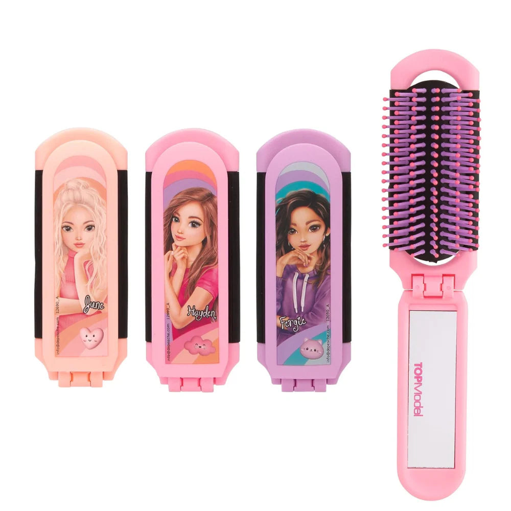 Topmodel Folding Hairbrush With Mirror | Bookazine HK