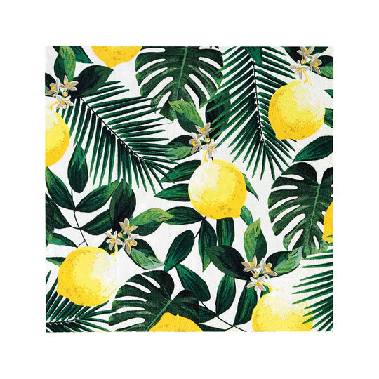 Tropical Fiesta Palm Lemon Napkin Pack of 20 | Bookazine HK
