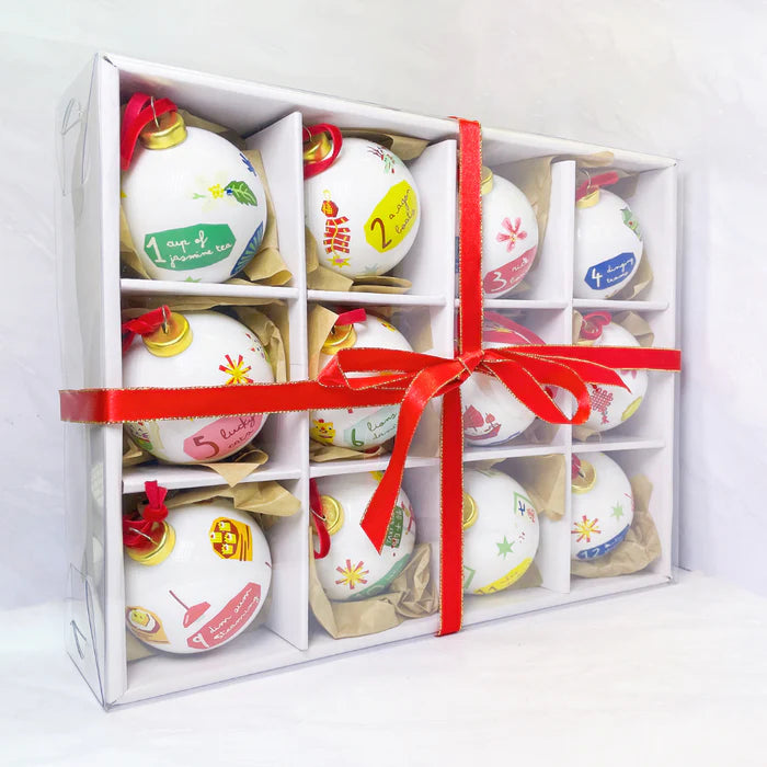 Hand Painted 12 Days of HK Glass Decoration Set | Bookazine HK