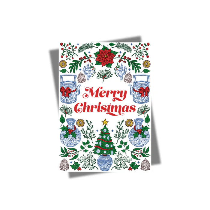 Chinoiserie Luxe Foiled Christmas Postcard | Bookazine HK