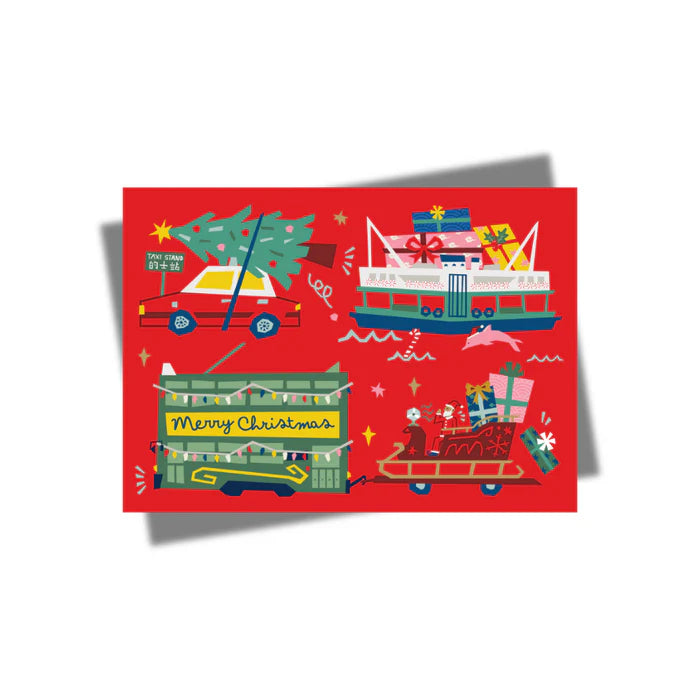 Festive HK Transport Christmas Postcard | Bookazine HK