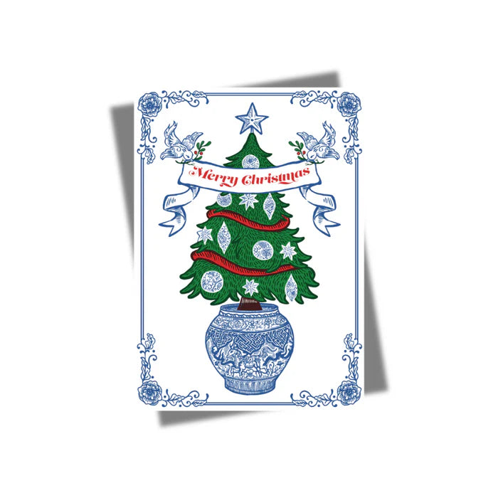 Hong Kong Ginger Jar Tree Christmas Card (Pack of 10) | Bookazine HK