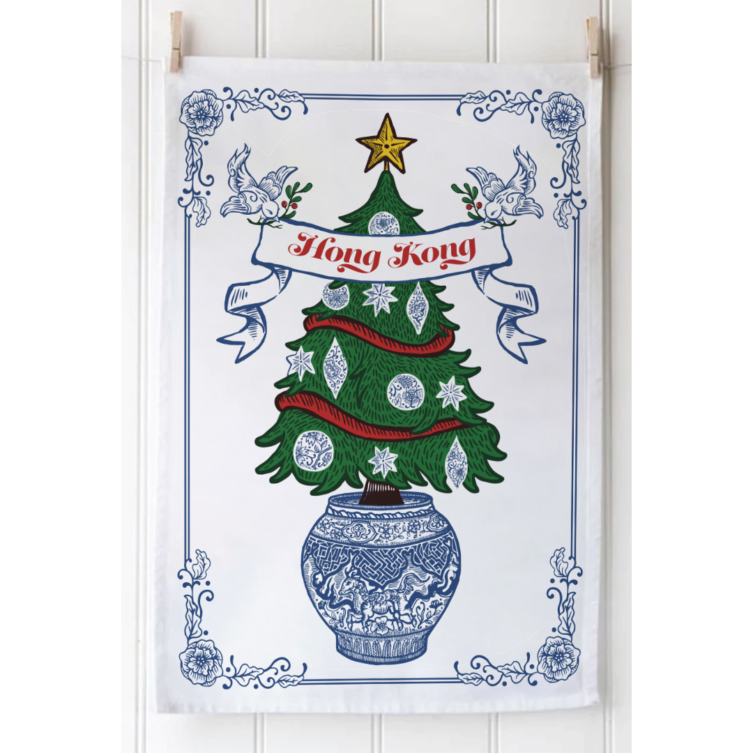 Festive Christmas Tree Tea Towel  | Bookazine HK