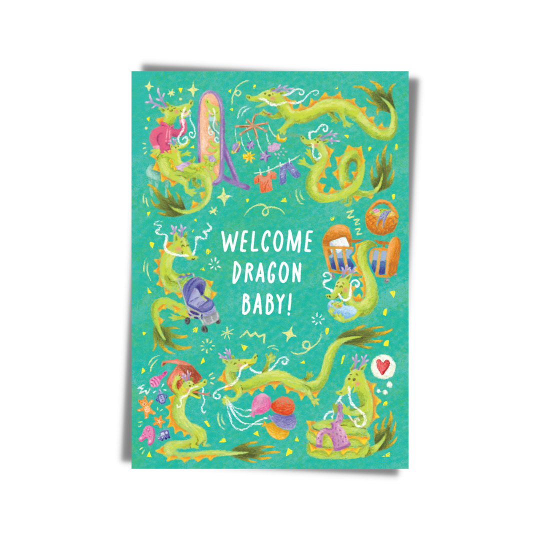 Welcome Dragon Baby (Teal) Card | Bookazine HK