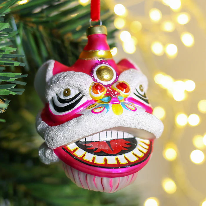 Hand Painted Pink Lion Glass Decoration | Bookazine HK