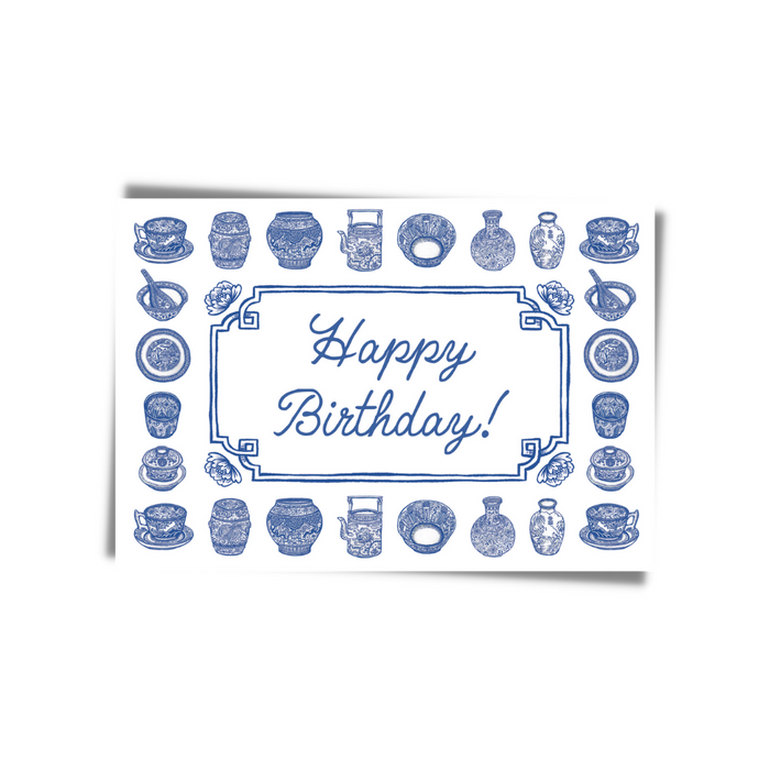 Happy Birthday Blue China Greeting Card | Bookazine HK