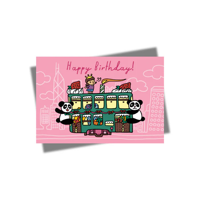 Happy Birthday Tram Pink Card | Bookazine HK