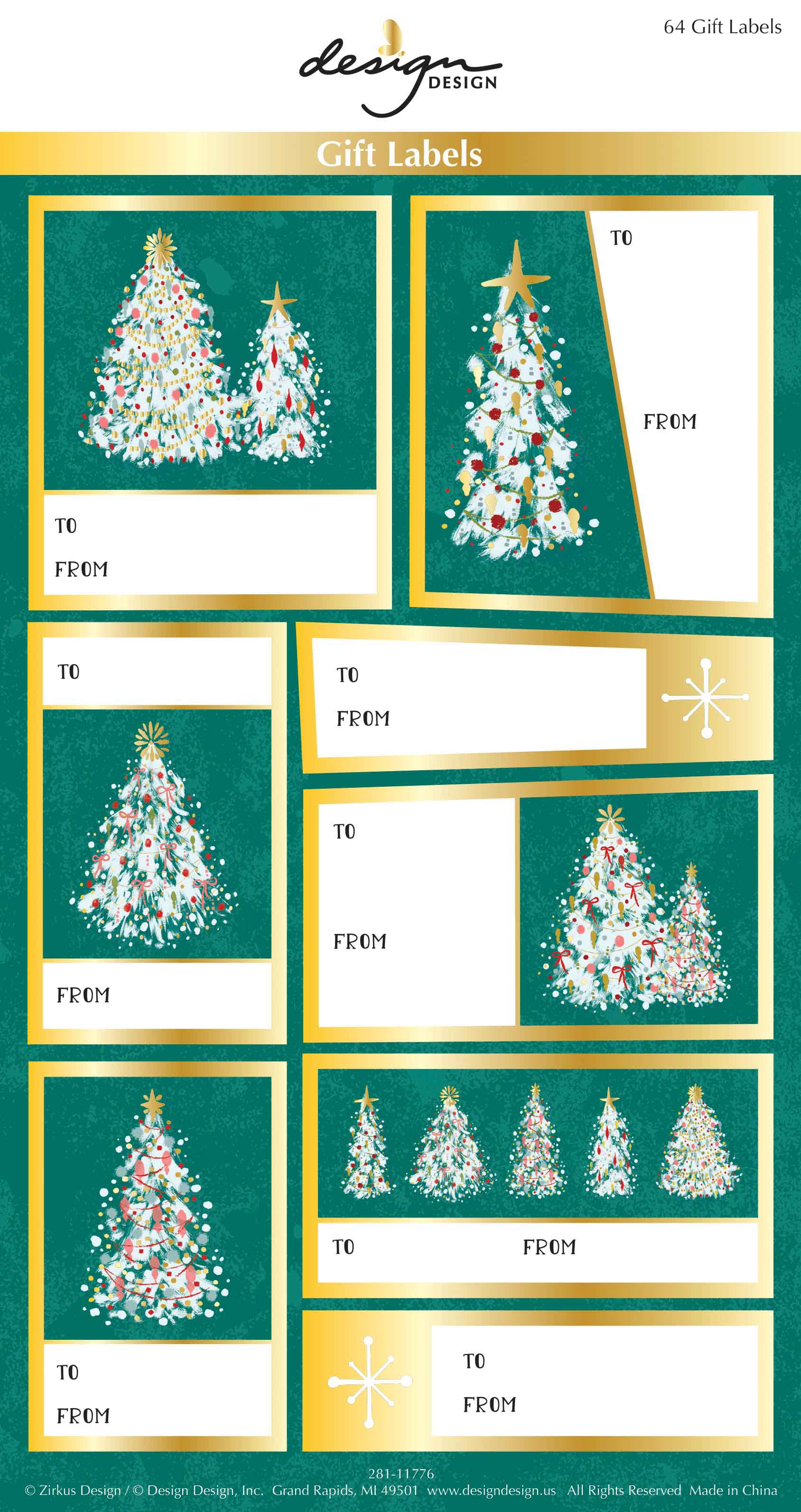 Vintage Tree Gift Labels Pack Of 64 | Bookazine HK