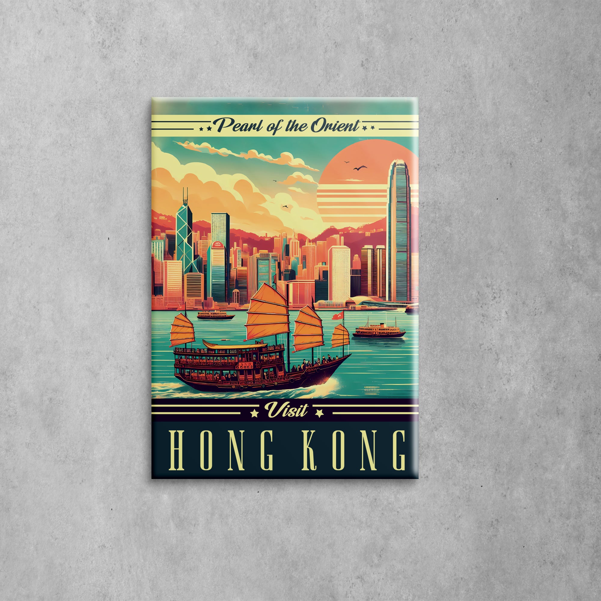 Vintage Hong Kong Aqua Luna Magnet | Bookazine HK