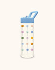 Dotted Palms Snap-Hook Water Bottle With Straw