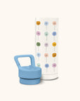 Dotted Palms Snap-Hook Water Bottle With Straw